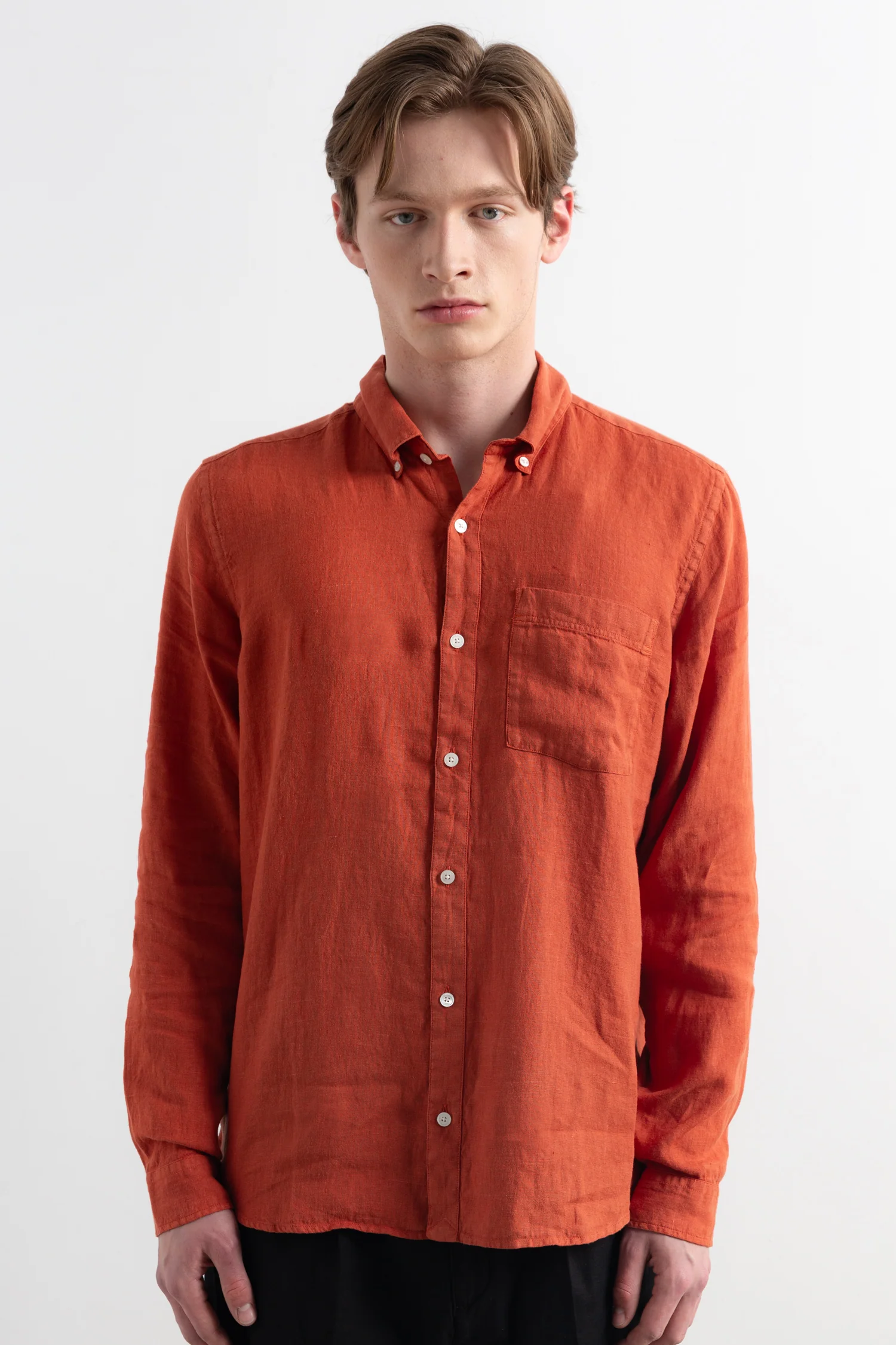 LINEN SHIRT brick - Image 4