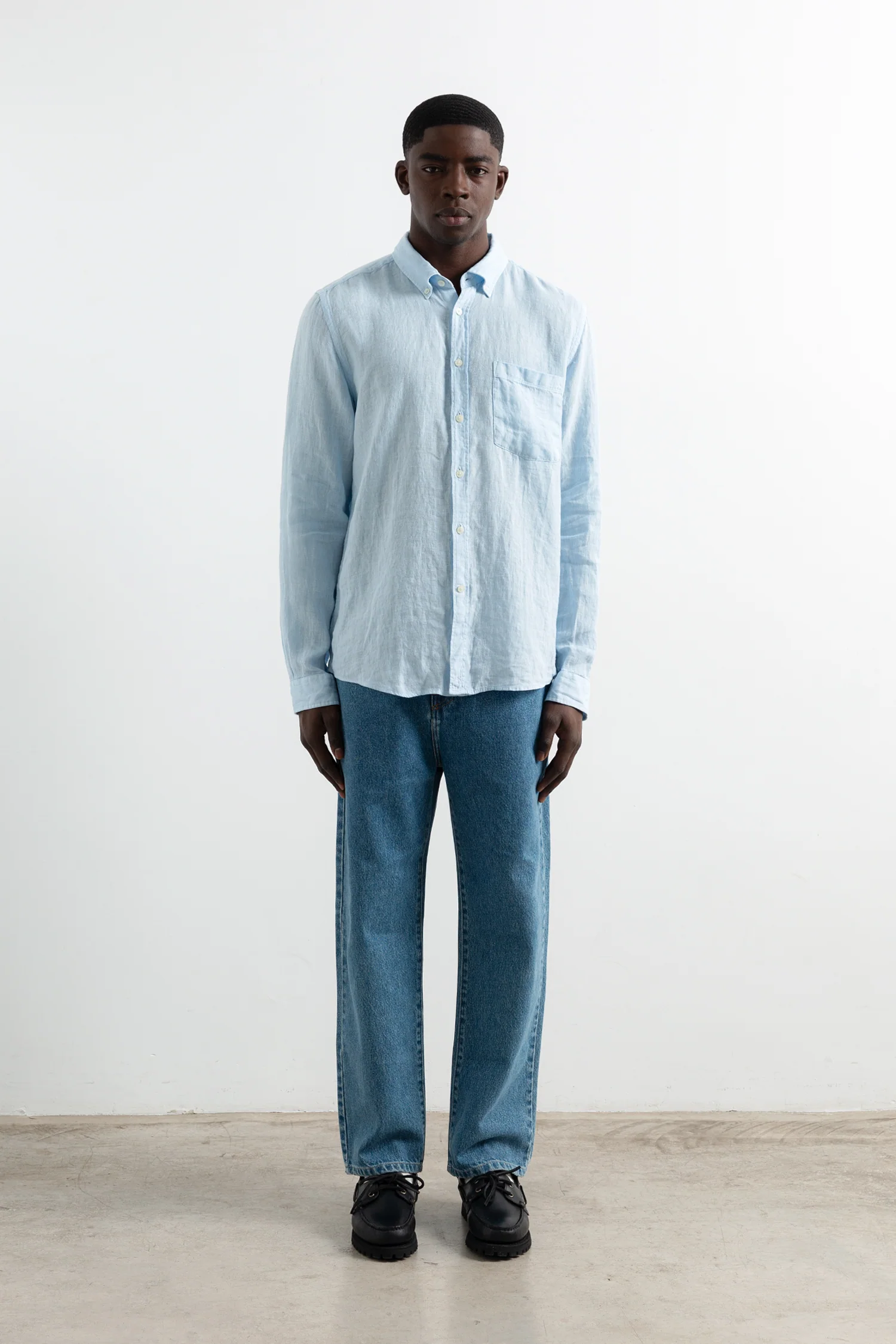 LINEN SHIRT light blue - Image 3
