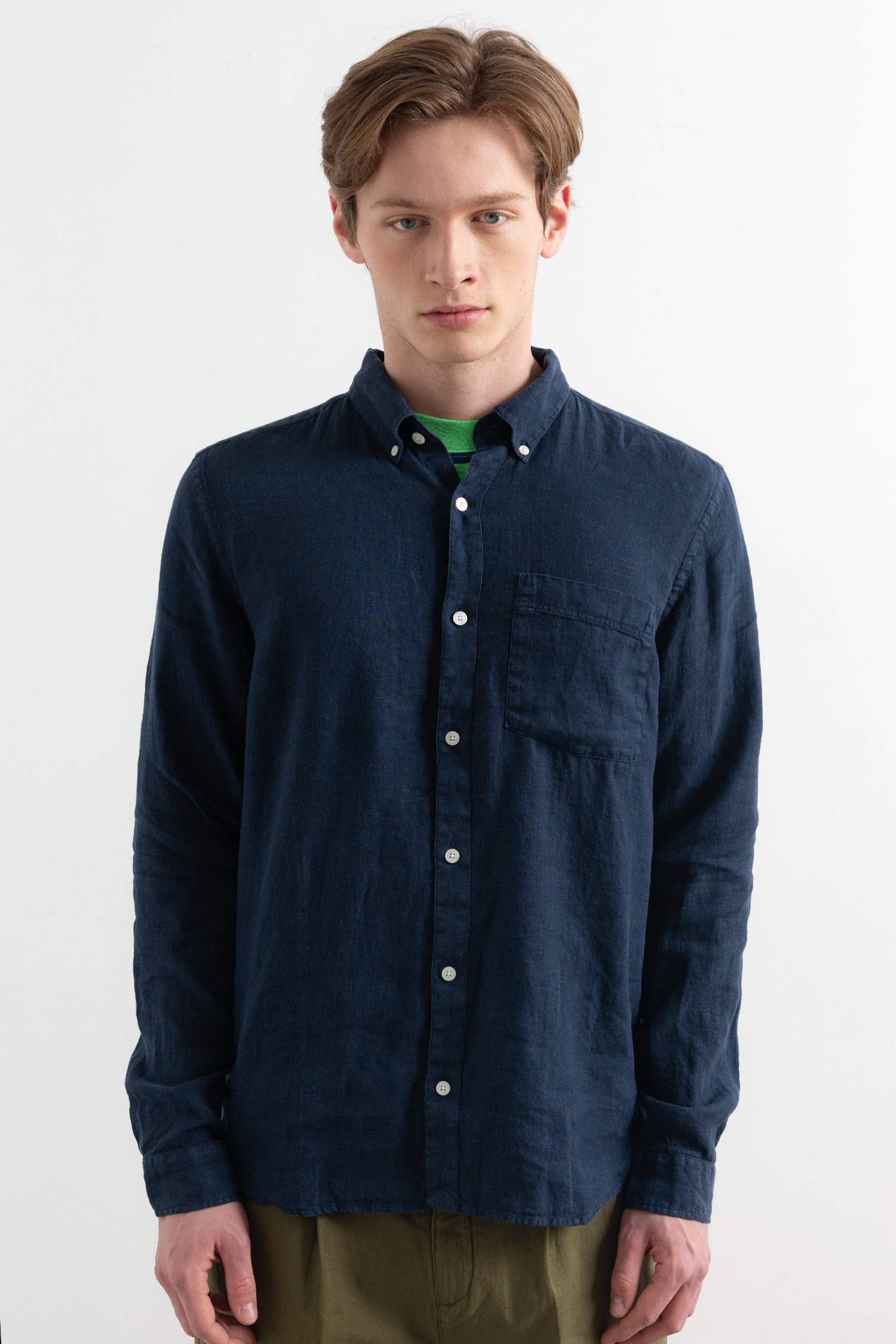LINEN SHIRT navy - Image 6