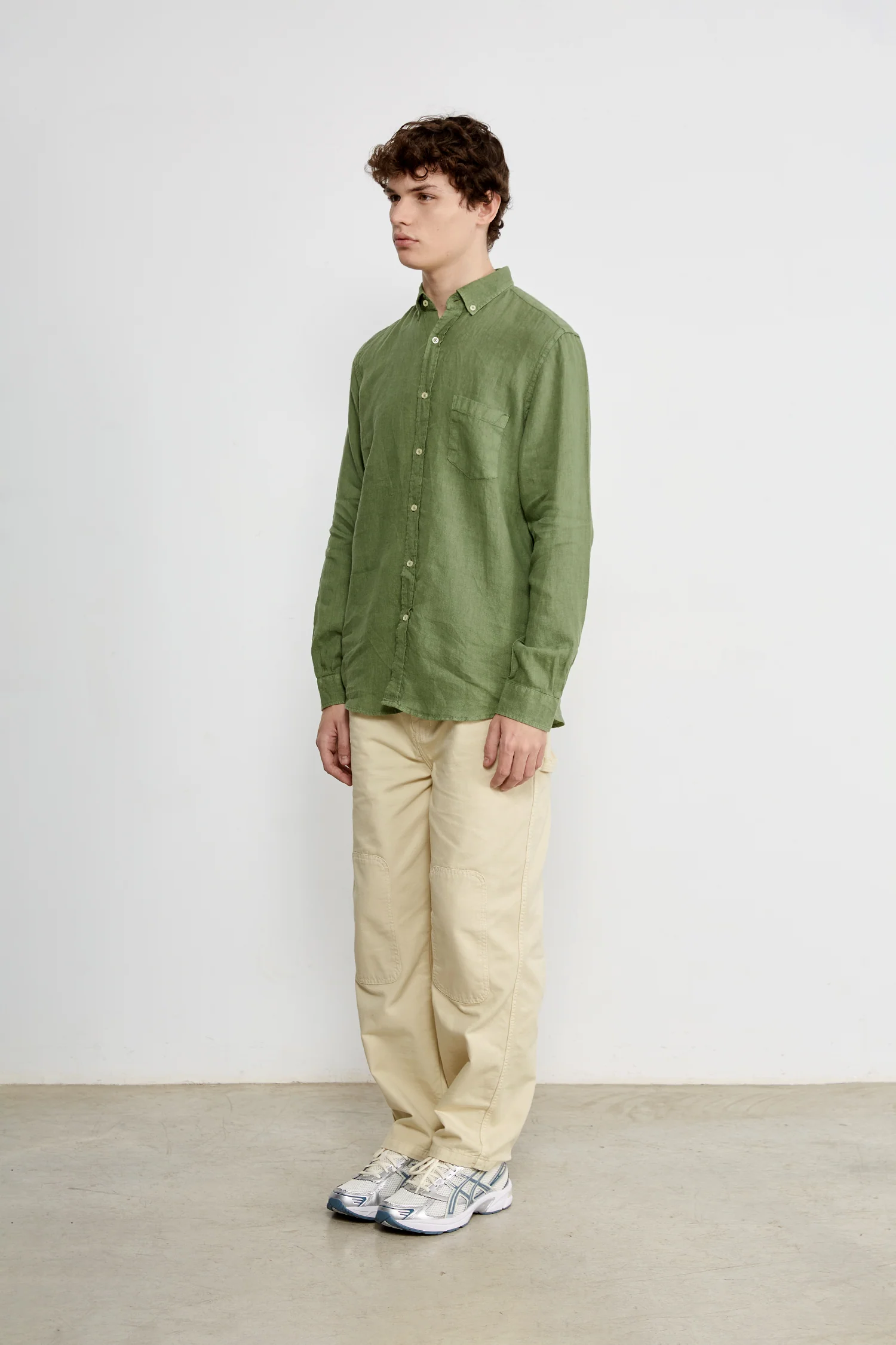 LINEN SHIRT OLIVE - Image 4