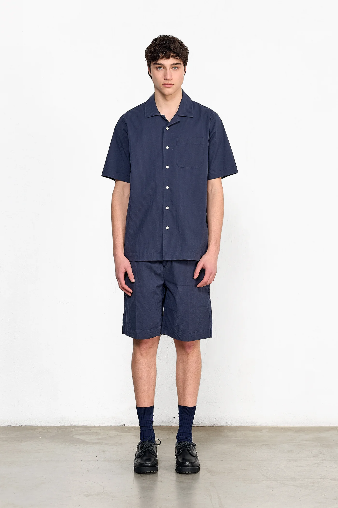 SEERSUCKER SHORT SLEEVE NAVY - Image 3